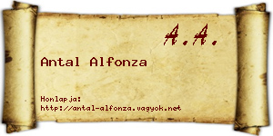 Antal Alfonza névjegykártya